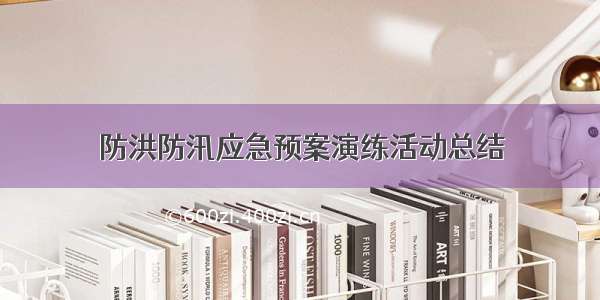 防洪防汛应急预案演练活动总结