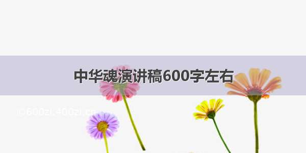 中华魂演讲稿600字左右