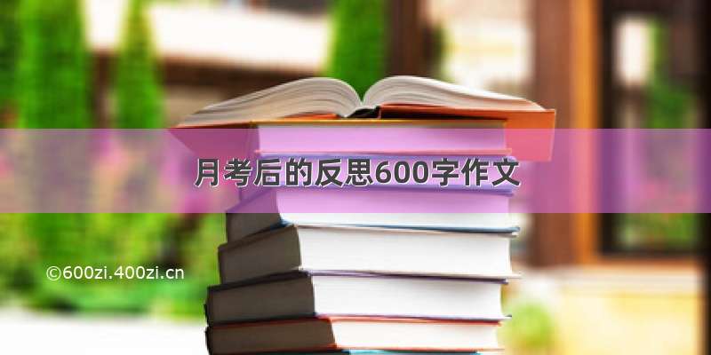 月考后的反思600字作文