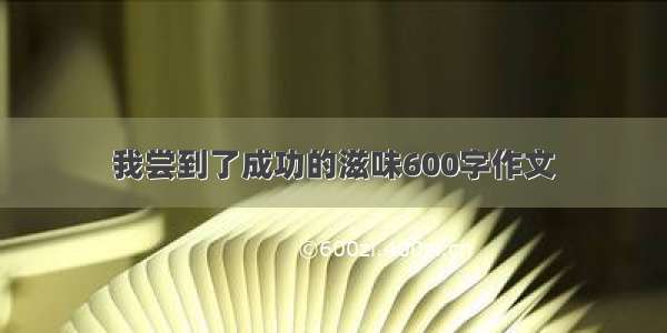 我尝到了成功的滋味600字作文