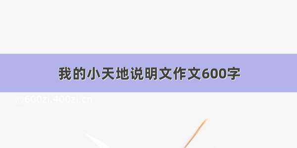 我的小天地说明文作文600字