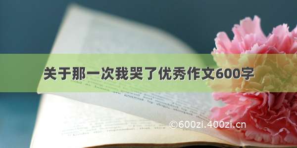 关于那一次我哭了优秀作文600字