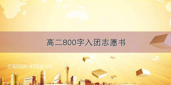 高二800字入团志愿书