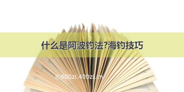 什么是阿波钓法?海钓技巧