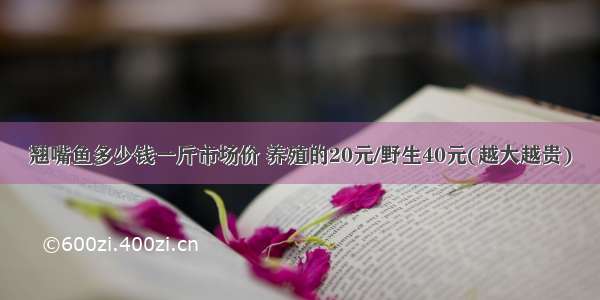 翘嘴鱼多少钱一斤市场价 养殖的20元/野生40元(越大越贵)