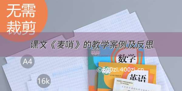 课文《麦哨》的教学案例及反思