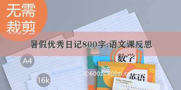 暑假优秀日记800字:语文课反思