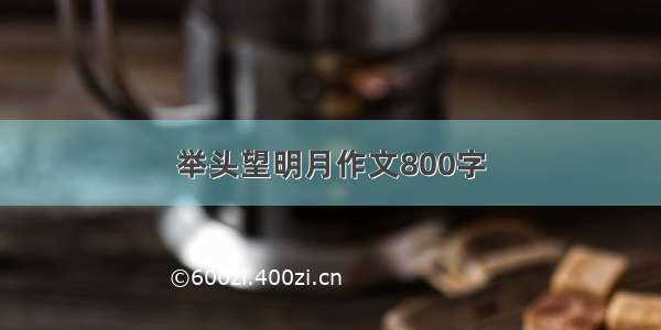 举头望明月作文800字