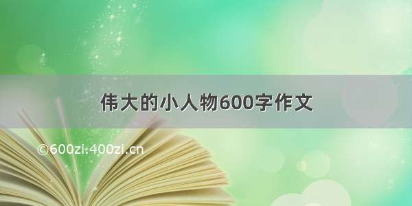 伟大的小人物600字作文