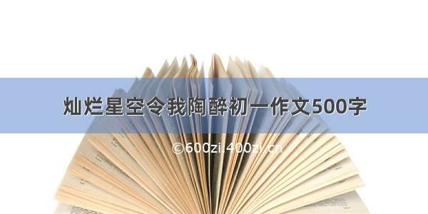 灿烂星空令我陶醉初一作文500字