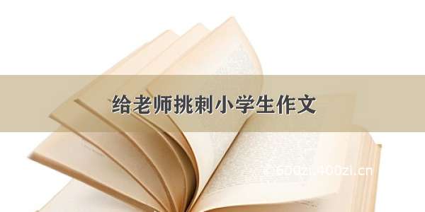 给老师挑刺小学生作文