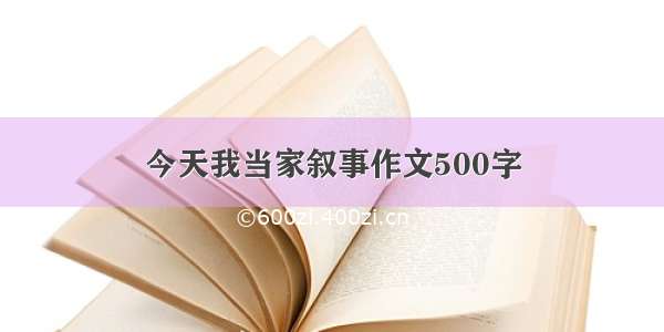 今天我当家叙事作文500字