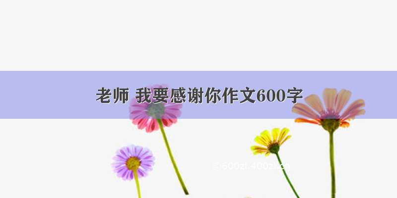 老师 我要感谢你作文600字