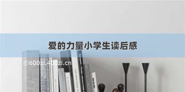 爱的力量小学生读后感