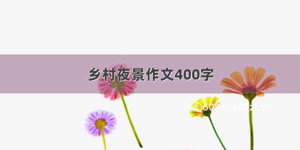 乡村夜景作文400字