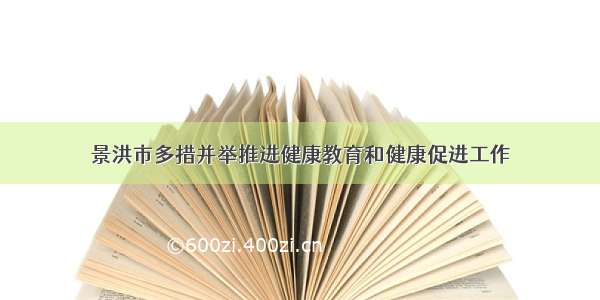 景洪市多措并举推进健康教育和健康促进工作