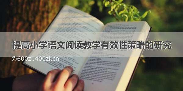 提高小学语文阅读教学有效性策略的研究