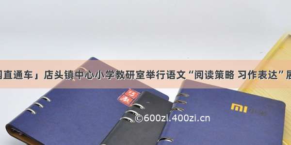 「校园直通车」店头镇中心小学教研室举行语文“阅读策略 习作表达”展示活动