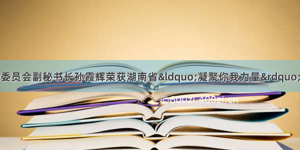 喜报！市消费者委员会副秘书长孙霞辉荣获湖南省&ldquo;凝聚你我力量&rdquo;消费维权年主题