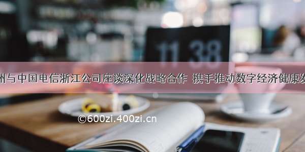 温州与中国电信浙江公司座谈深化战略合作　携手推动数字经济健康发展