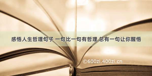 感悟人生哲理句子 一句比一句有哲理 总有一句让你醒悟