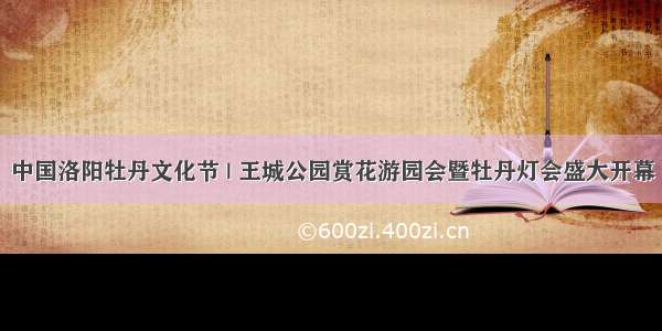 中国洛阳牡丹文化节 | 王城公园赏花游园会暨牡丹灯会盛大开幕