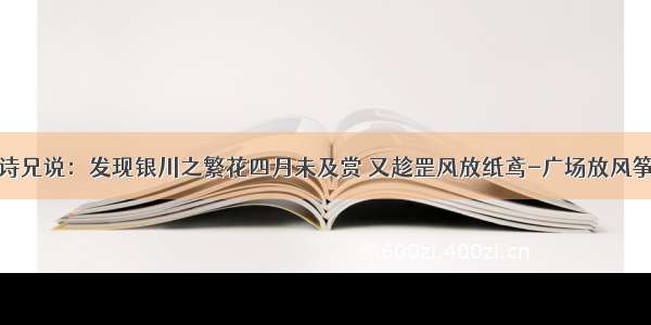 诗兄说：发现银川之繁花四月未及赏 又趁罡风放纸鸢-广场放风筝