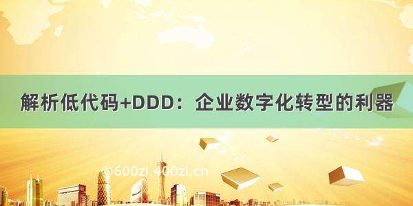 解析低代码+DDD：企业数字化转型的利器