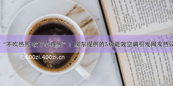 “不吹热死 吹了心疼死”！房东提供的5级能效空调引发网友热议！