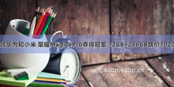 击败华为和小米 荣耀Magic5Pro夺得冠军 12GB+256GB跌价1020元