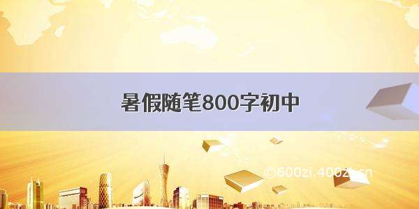 暑假随笔800字初中