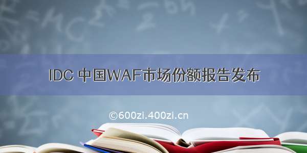 IDC 中国WAF市场份额报告发布