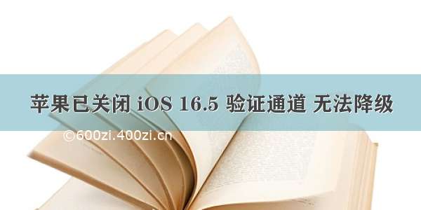苹果已关闭 iOS 16.5 验证通道 无法降级