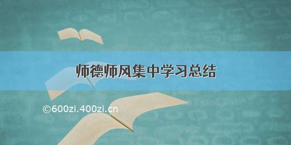 师德师风集中学习总结