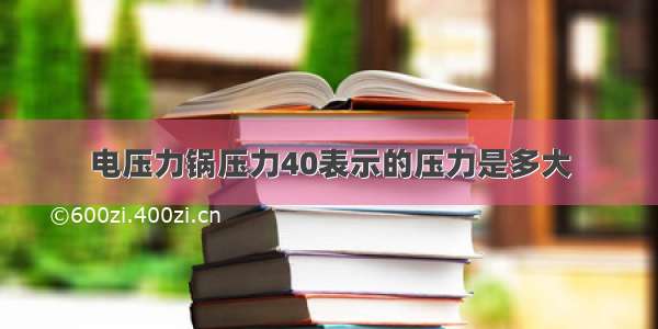 电压力锅压力40表示的压力是多大