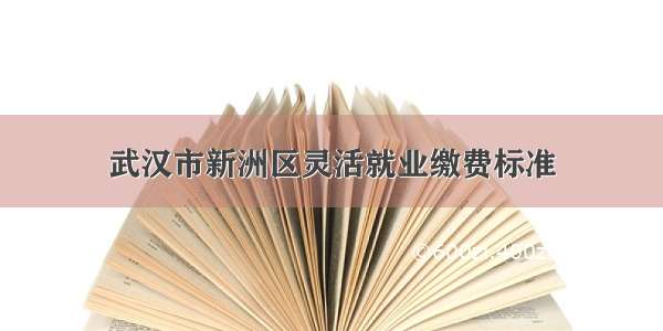 武汉市新洲区灵活就业缴费标准