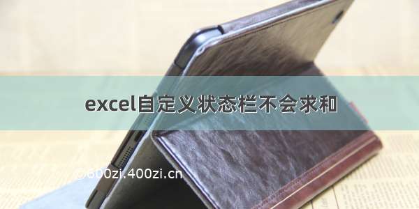 excel自定义状态栏不会求和