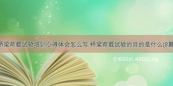 桥梁荷载试验培训心得体会怎么写 桥梁荷载试验的目的是什么(8篇)