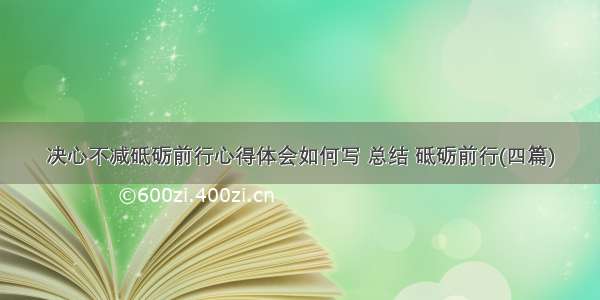 决心不减砥砺前行心得体会如何写 总结 砥砺前行(四篇)