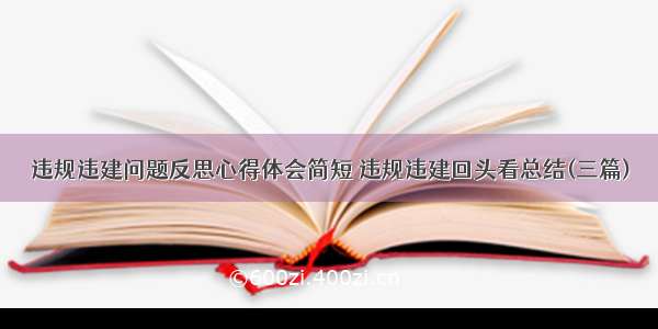 违规违建问题反思心得体会简短 违规违建回头看总结(三篇)