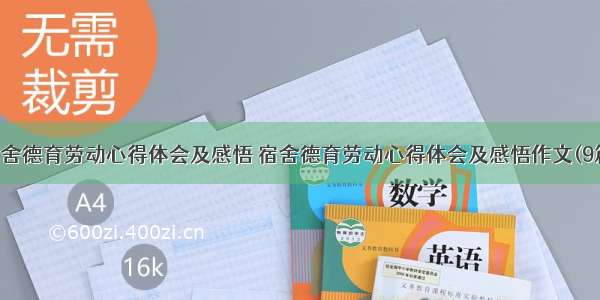 宿舍德育劳动心得体会及感悟 宿舍德育劳动心得体会及感悟作文(9篇)