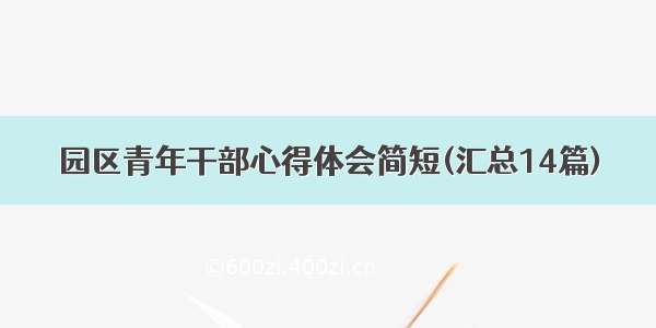 园区青年干部心得体会简短(汇总14篇)