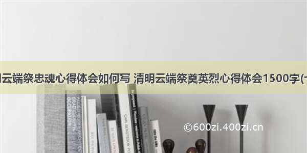 清明云端祭忠魂心得体会如何写 清明云端祭奠英烈心得体会1500字(七篇)