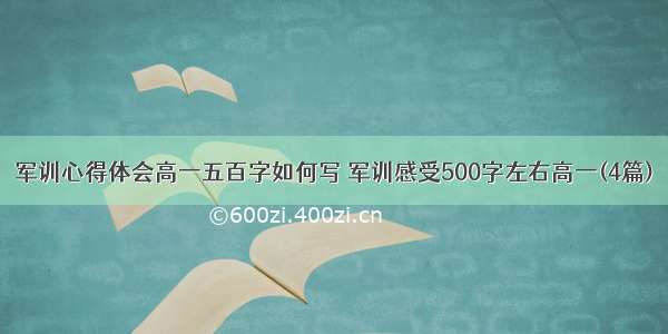 军训心得体会高一五百字如何写 军训感受500字左右高一(4篇)