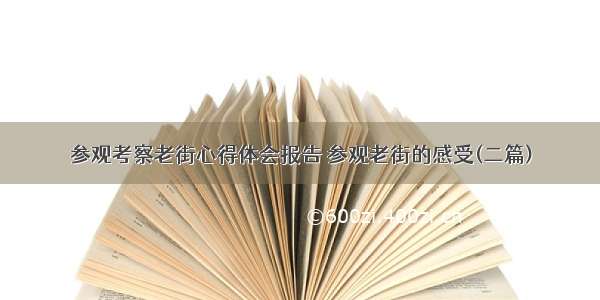 参观考察老街心得体会报告 参观老街的感受(二篇)