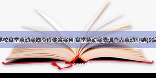 学校食堂劳动实践心得体会实用 食堂劳动实践课个人劳动小结(9篇)