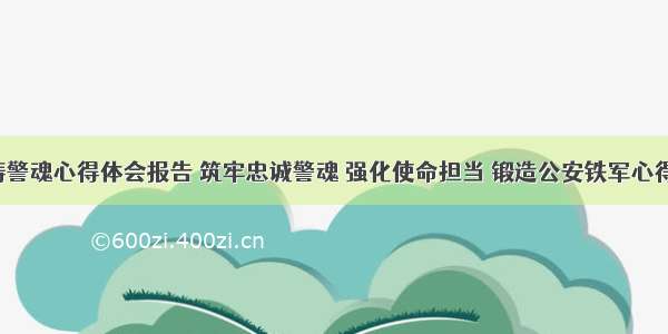 担当使命铸警魂心得体会报告 筑牢忠诚警魂 强化使命担当 锻造公安铁军心得体会(9篇)