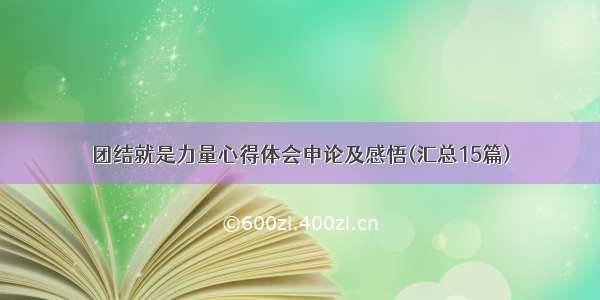 团结就是力量心得体会申论及感悟(汇总15篇)