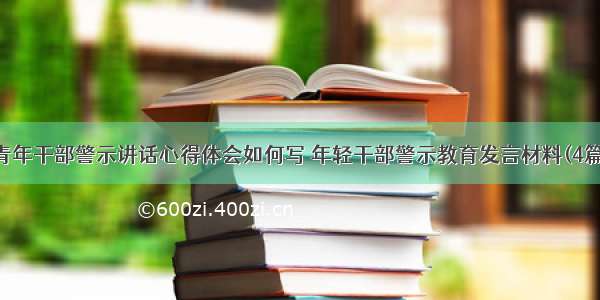 青年干部警示讲话心得体会如何写 年轻干部警示教育发言材料(4篇)