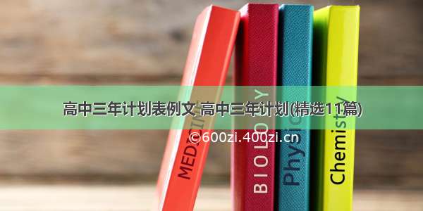 高中三年计划表例文 高中三年计划(精选11篇)